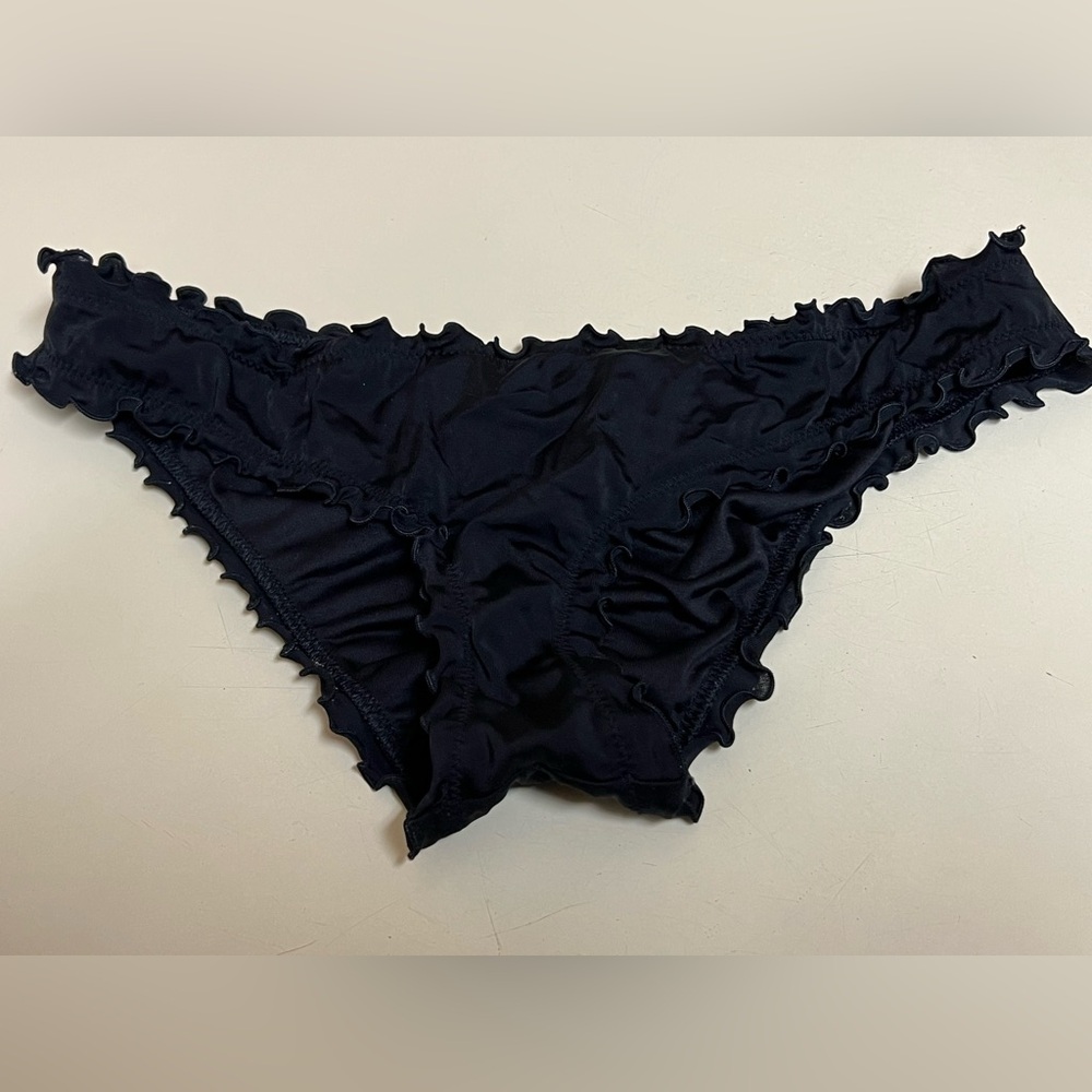 Shade & Shore Women’s Black Ruffle Bikini Bottom - Size Small - VGUC